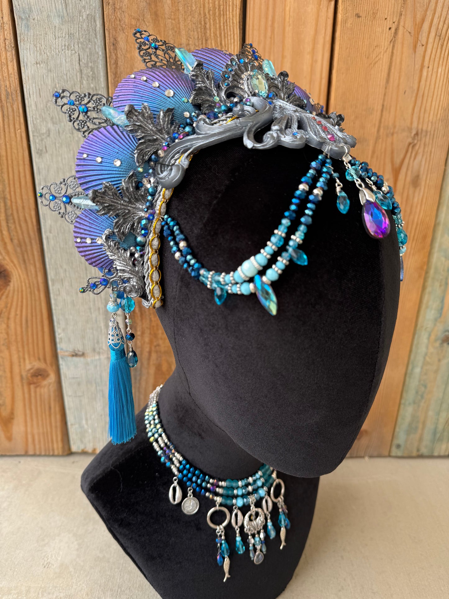 Mermaid Headpiece “bluefin” for Underwater Use