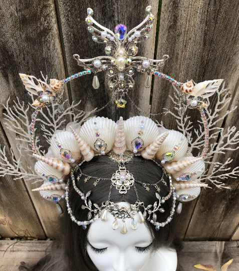 Mermaid Crown Halo Fantasy Head Piece Shell Crown