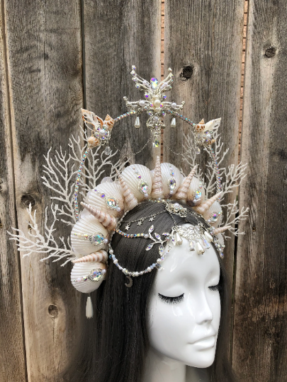 Mermaid Crown Halo Fantasy Head Piece Shell Crown