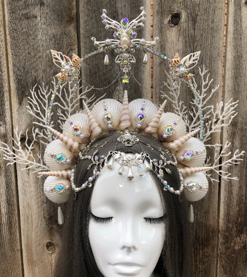 Mermaid Crown Halo Fantasy Head Piece Shell Crown