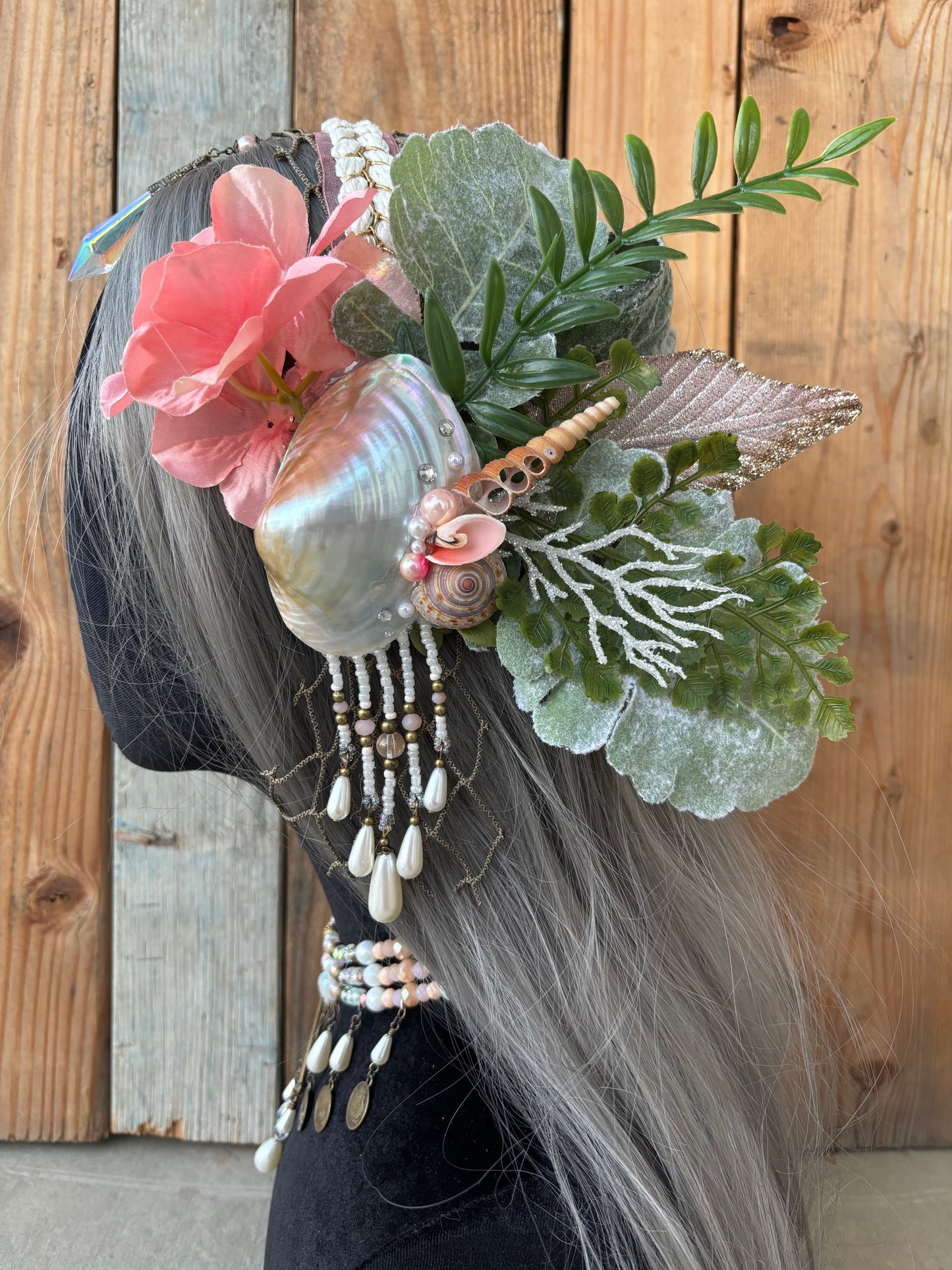 Mermaid Headpiece “Iridescent Bulu” for Underwater Use