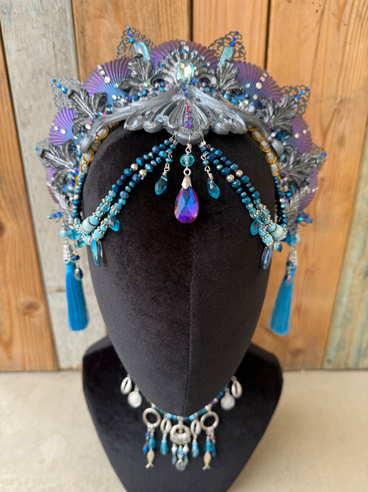 Mermaid Headpiece “bluefin” for Underwater Use