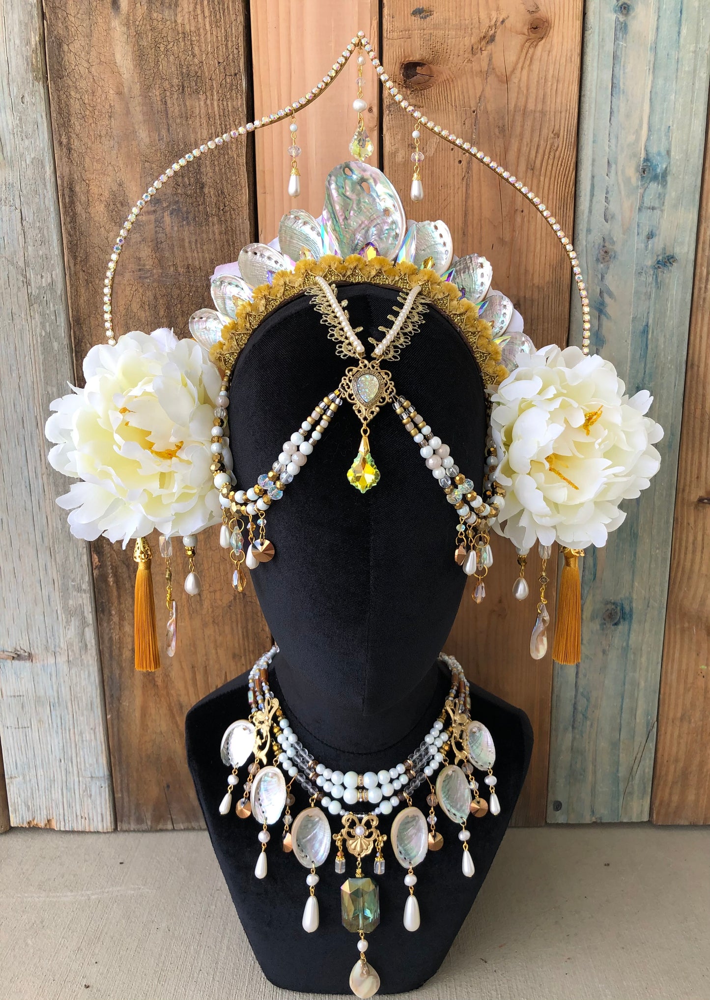 Mermaid Crown Headpiece Tear White With Necklace