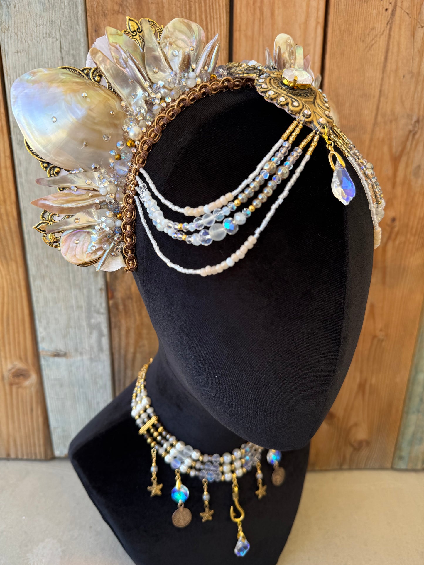 Mermaid crown headpiece “Pearl” for Underwater Use