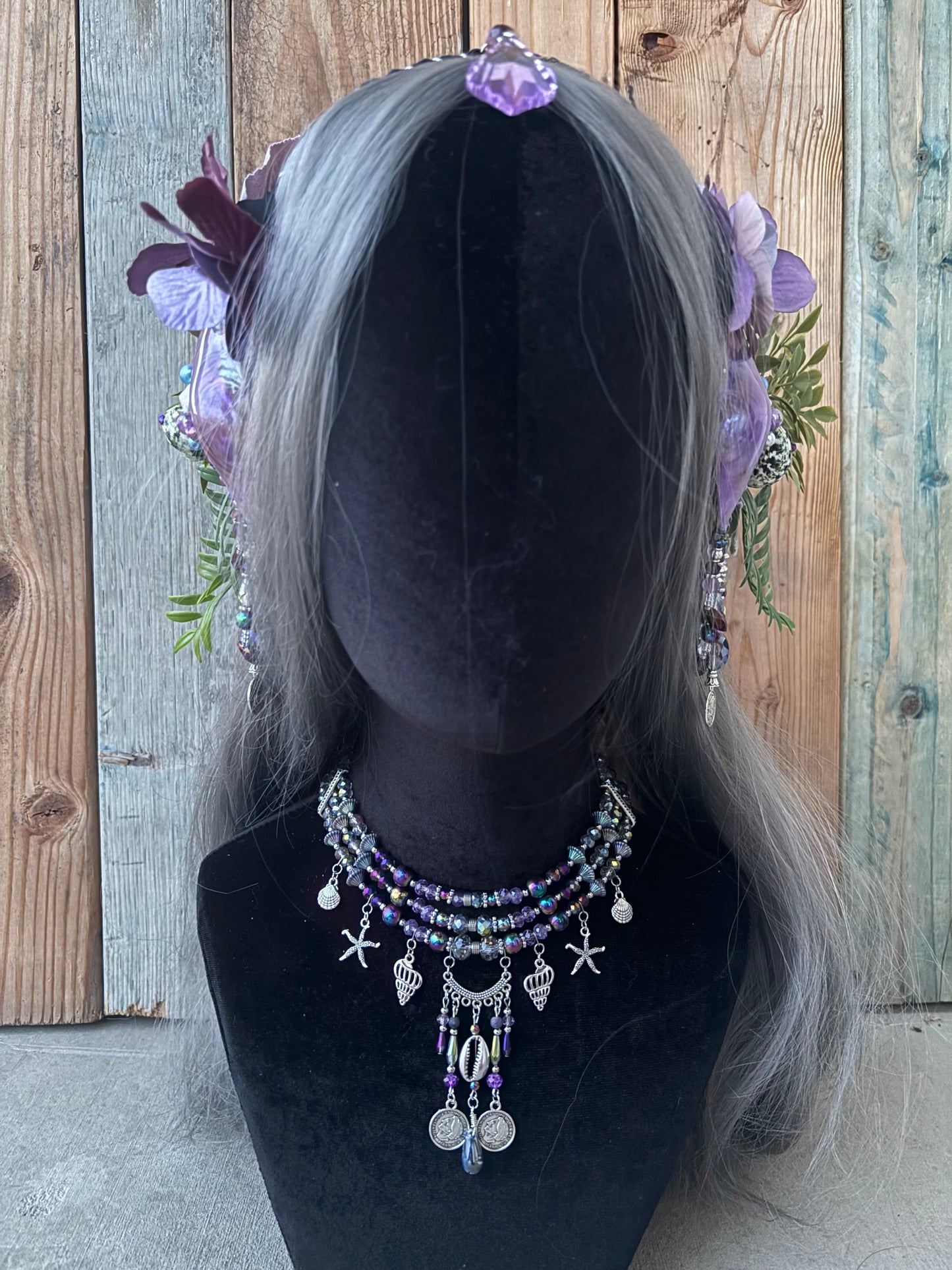 Mermaid Headpiece “Purple Pleco” for Underwater Use