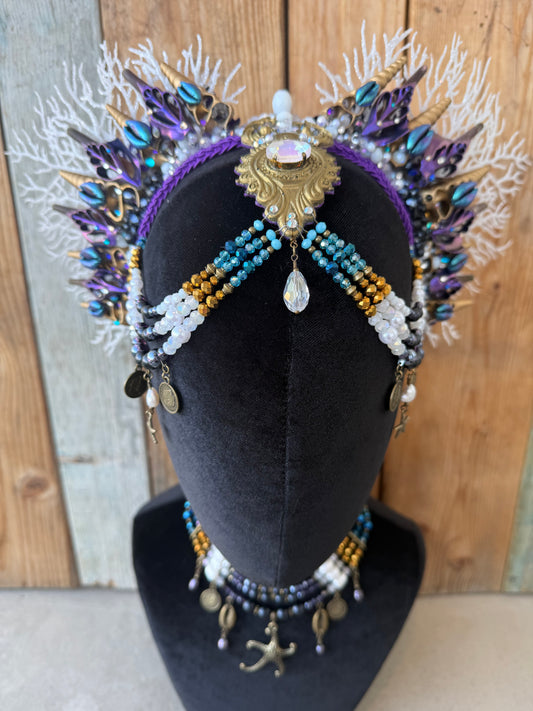 Mermaid Crown Headpiece “Ame” for Underwater Use