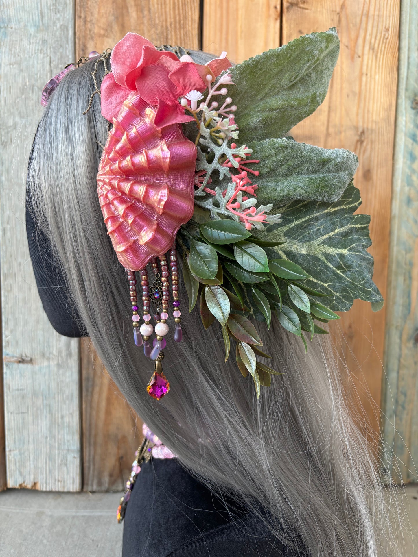 Mermaid Headpiece “Pink Acara” for Underwater Use