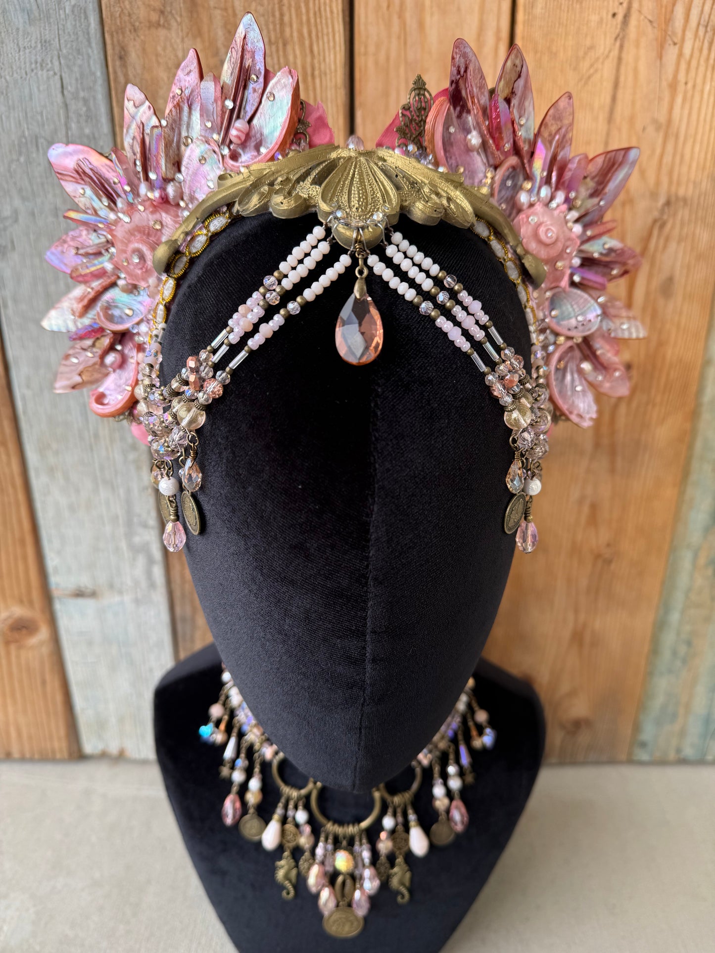 Mermaid Crown Headpiece “Dianthus” tor Underwater Use