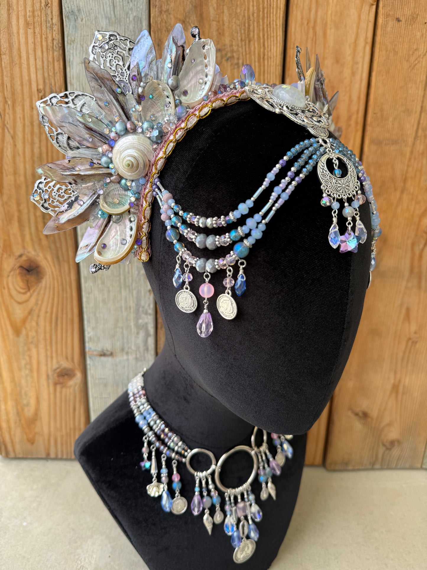 Mermaid Crown Headpiece “Silveroth” for Underwater Use