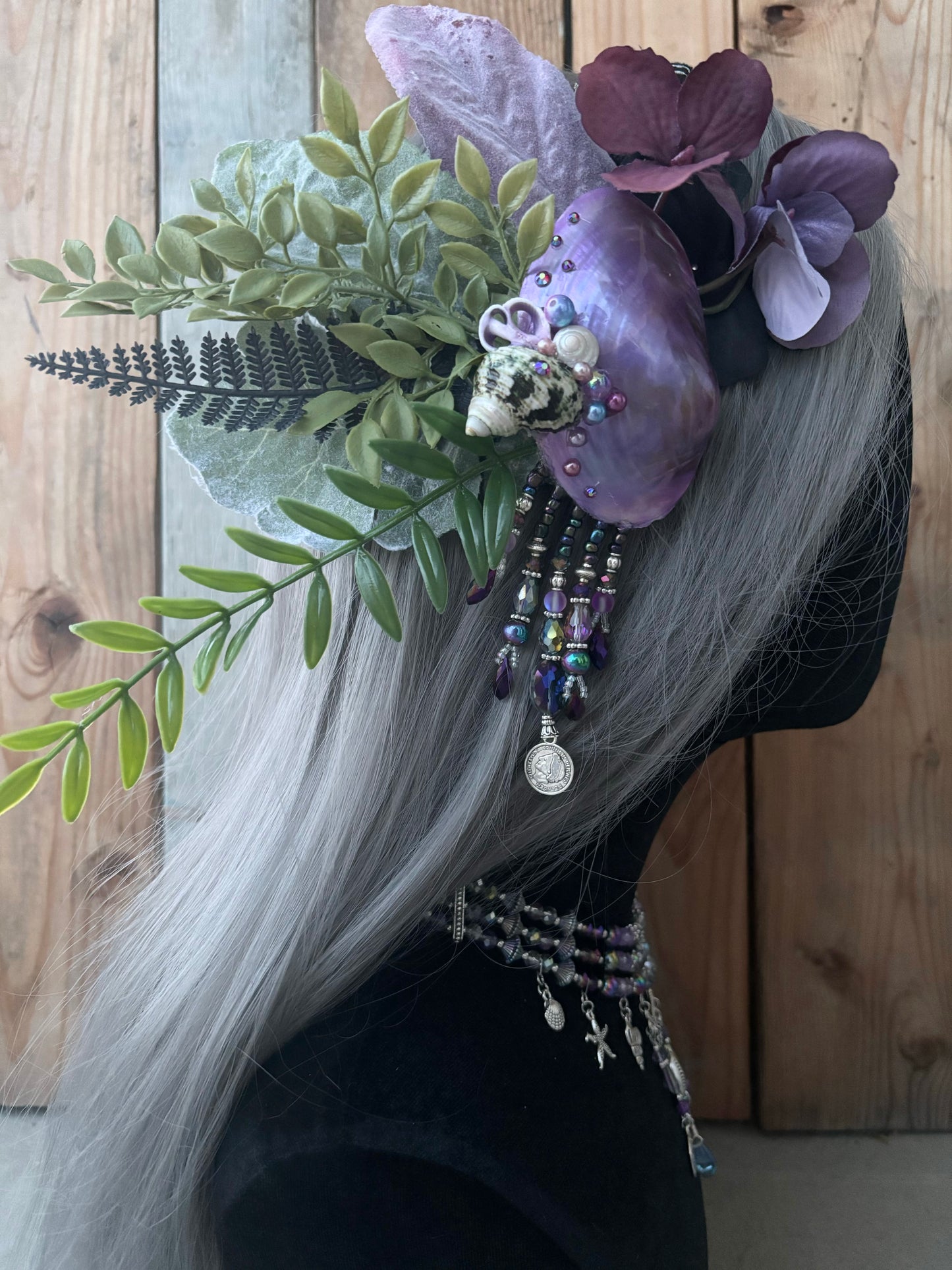 Mermaid Headpiece “Purple Pleco” for Underwater Use