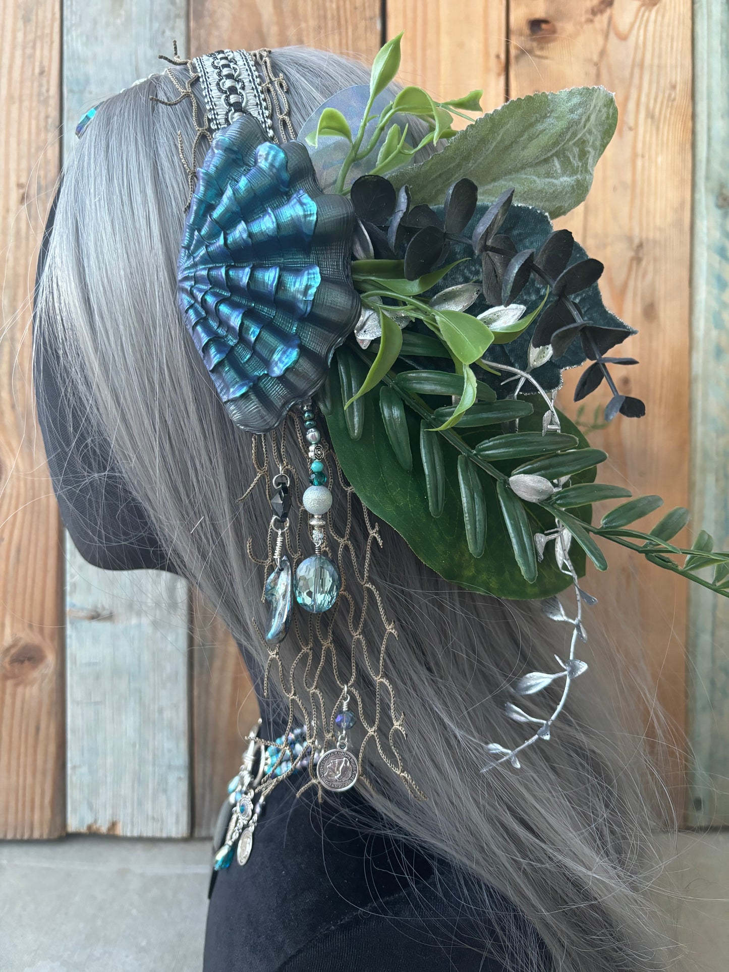 Mermaid Headpiece “Blue Barb” for Underwater Use