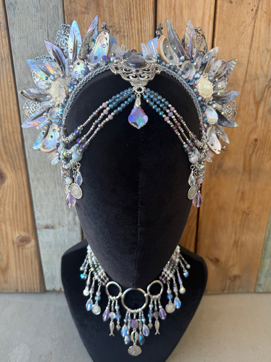 Mermaid Crown Headpiece “Silvuth” for Underwater Use