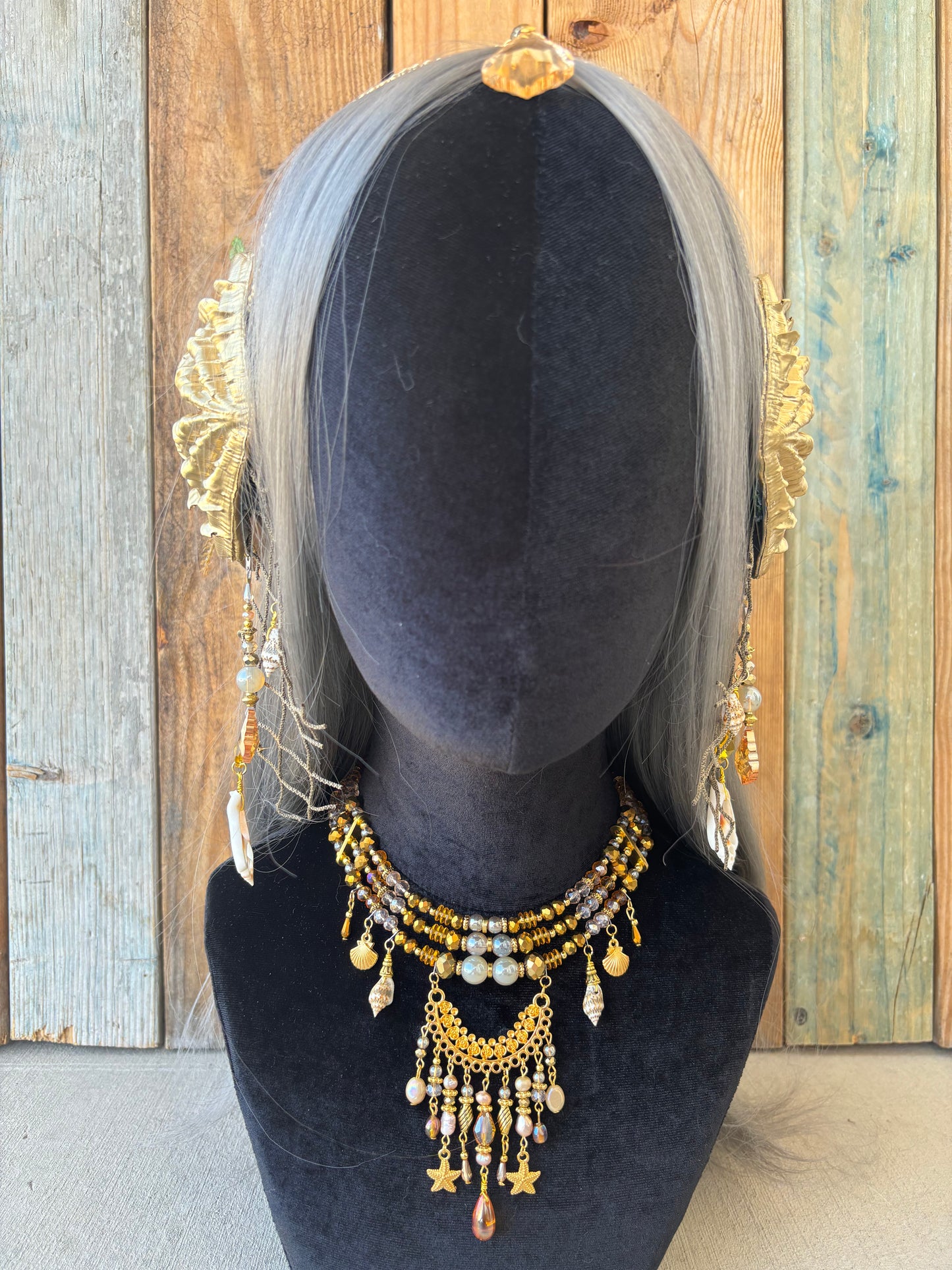 Mermaid Headpiece Set “Firemoon” For underwater Use