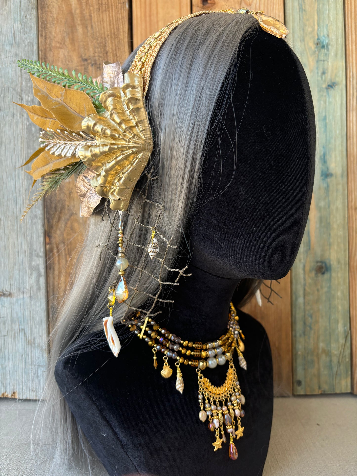 Mermaid Headpiece Set “Firemoon” For underwater Use