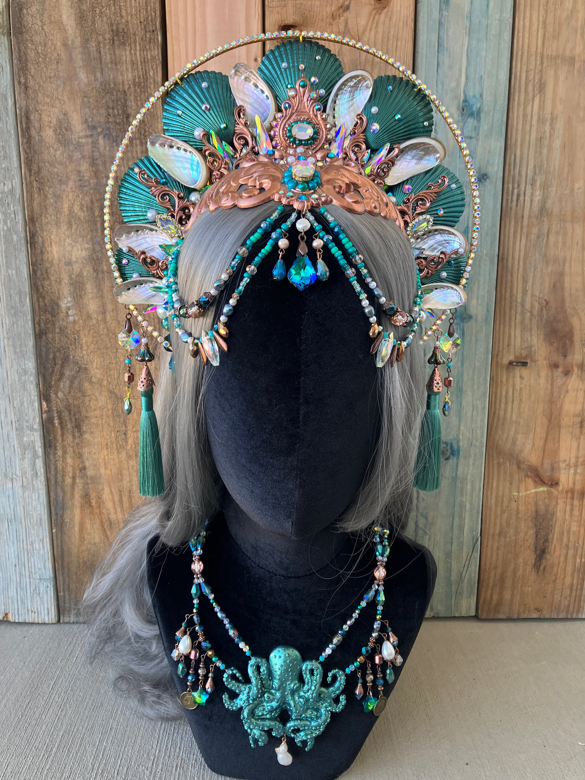 Turquoise Copper Mermaid Halo Crown Headpiece for Underwater 
