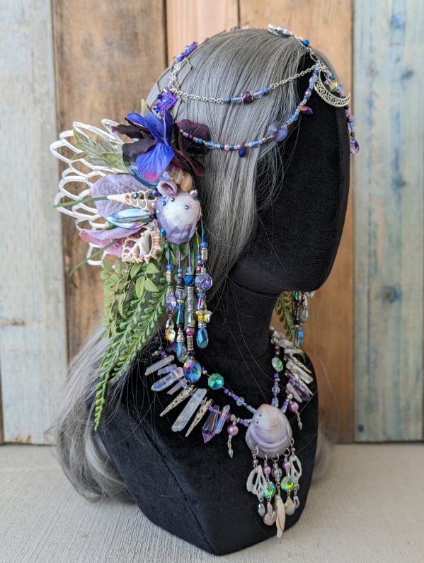 Mermaid Crown Headpiece W/WO Necklace For Underwater Use