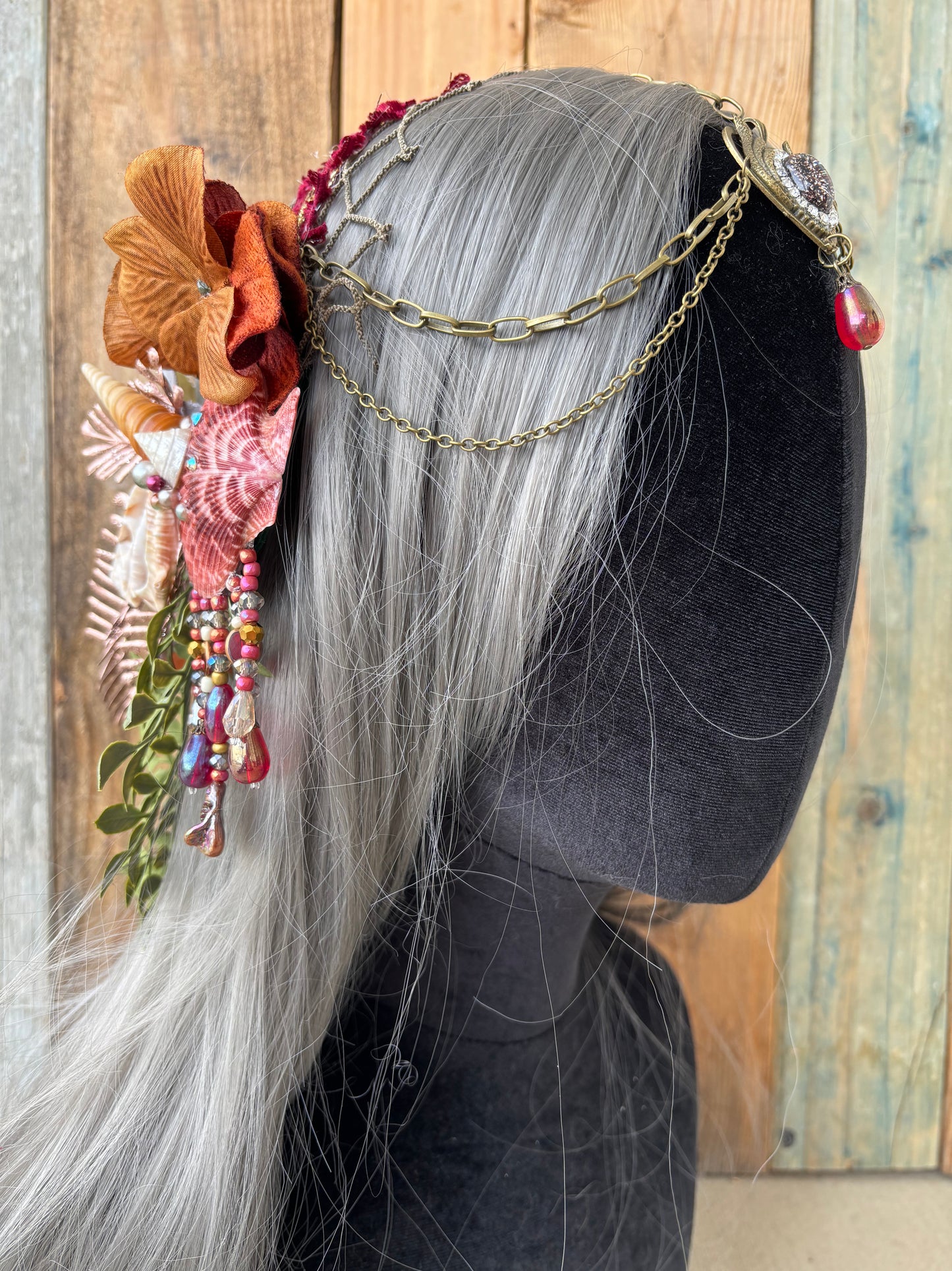 Mermaid Crown Headpiece “Sunset Sonata” For Underwater Use