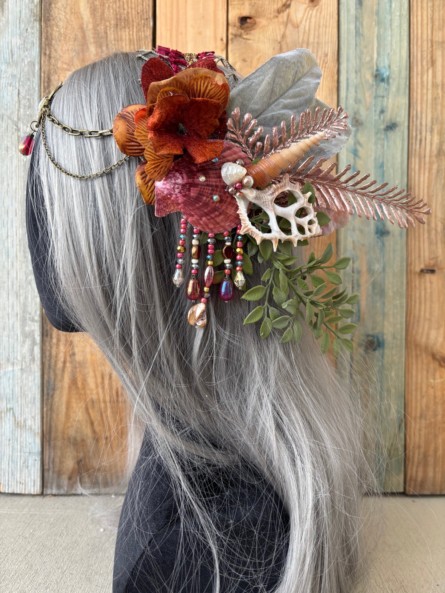 Mermaid Crown Headpiece “Sunset Sonata” For Underwater Use